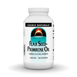 Source Naturals huile lin-primrose, flacon montrant les capsules et les EFAs essentiels