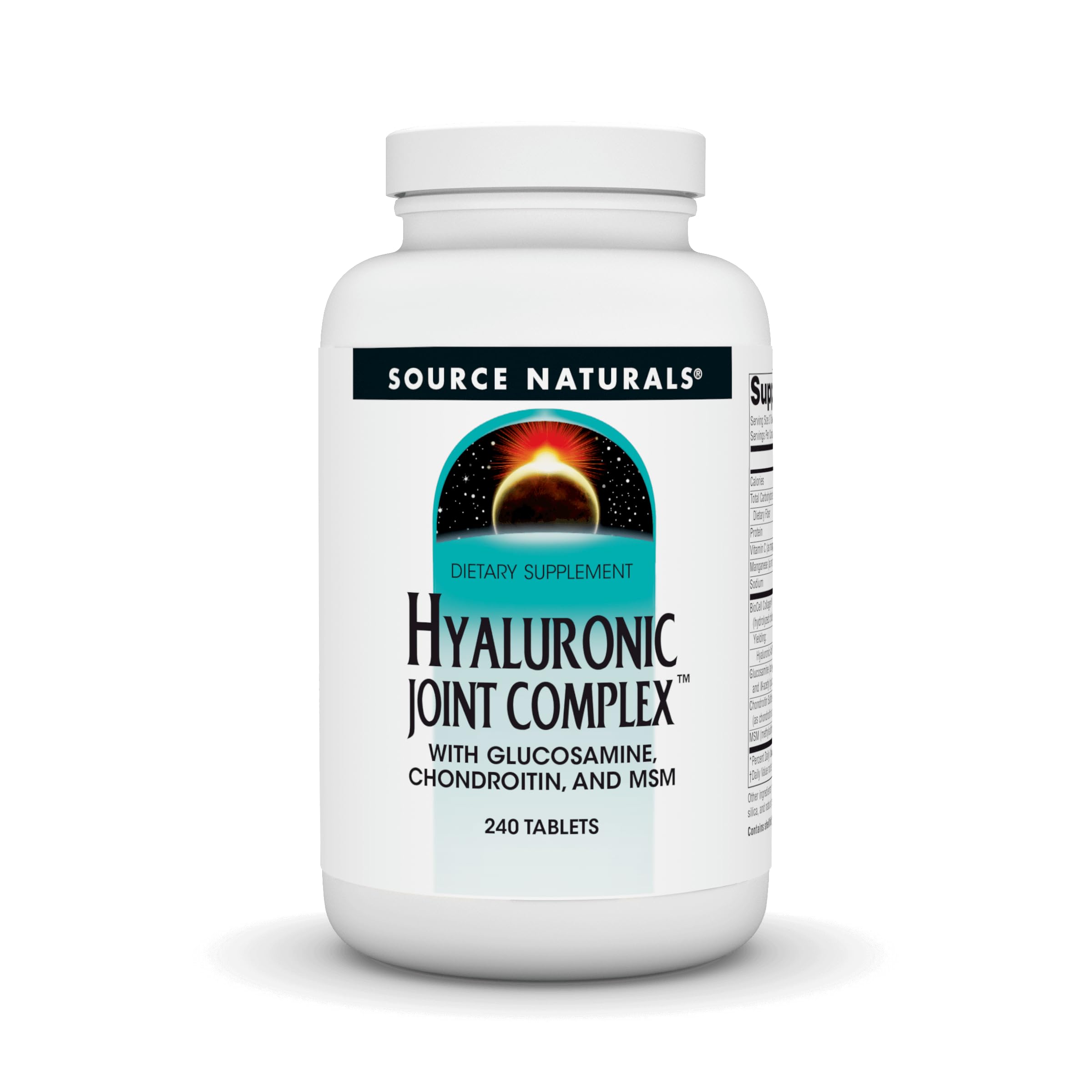 Source Naturals Hyaluronique Articulations Bouteille Tablettes: soutien à la flexibilité et au confort.