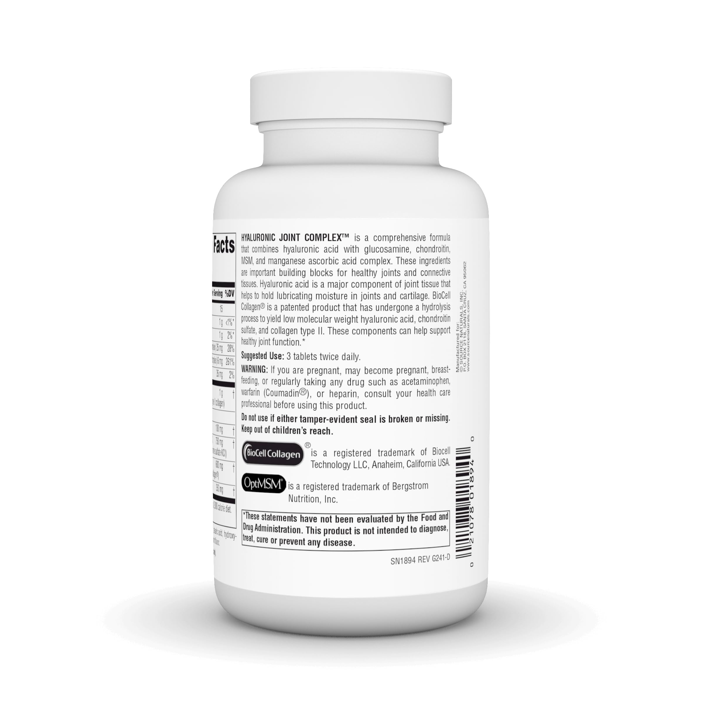 Boîte Source Naturals – emballage clair et guide pour soutien quotidien.