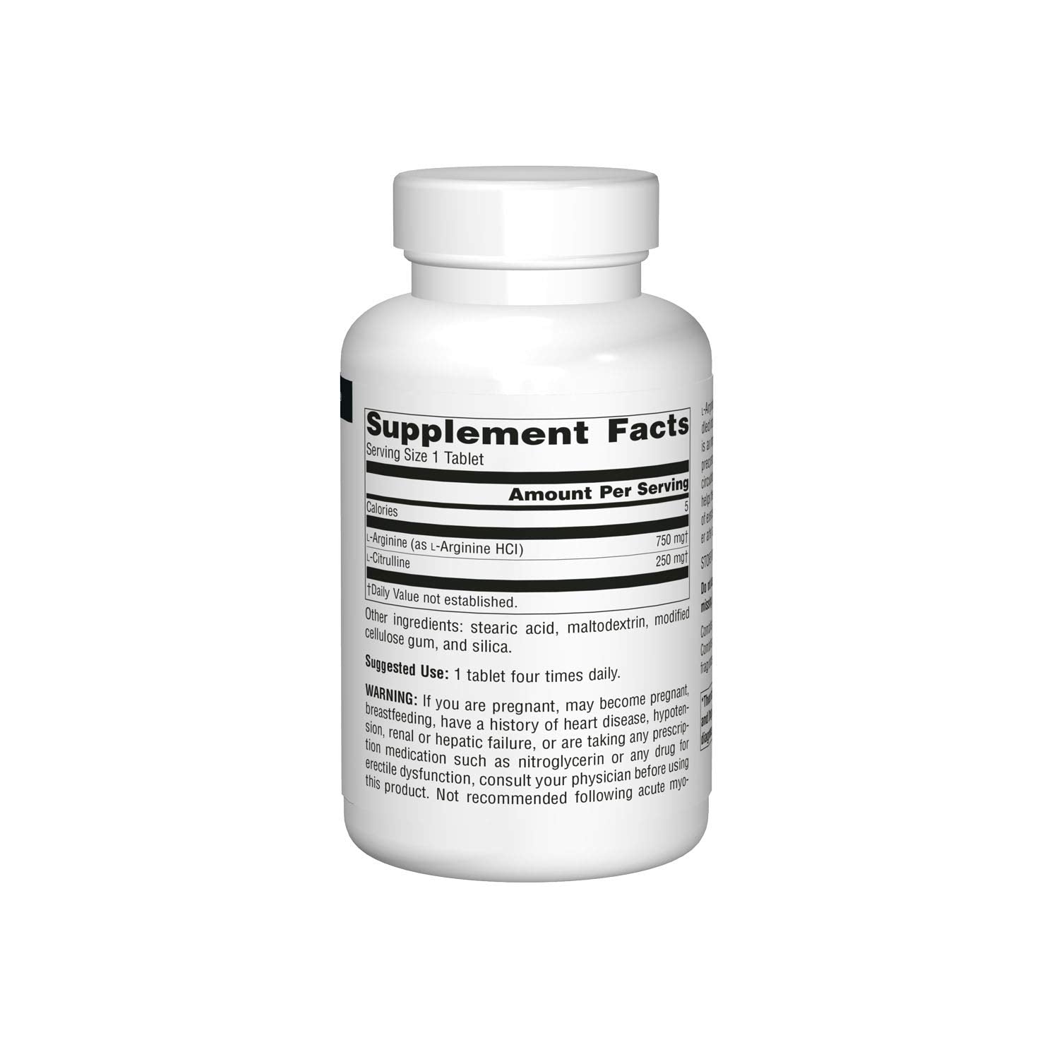Source Naturals L-Arginine L-Citrulline Complex, étiquette claire et traçabilité