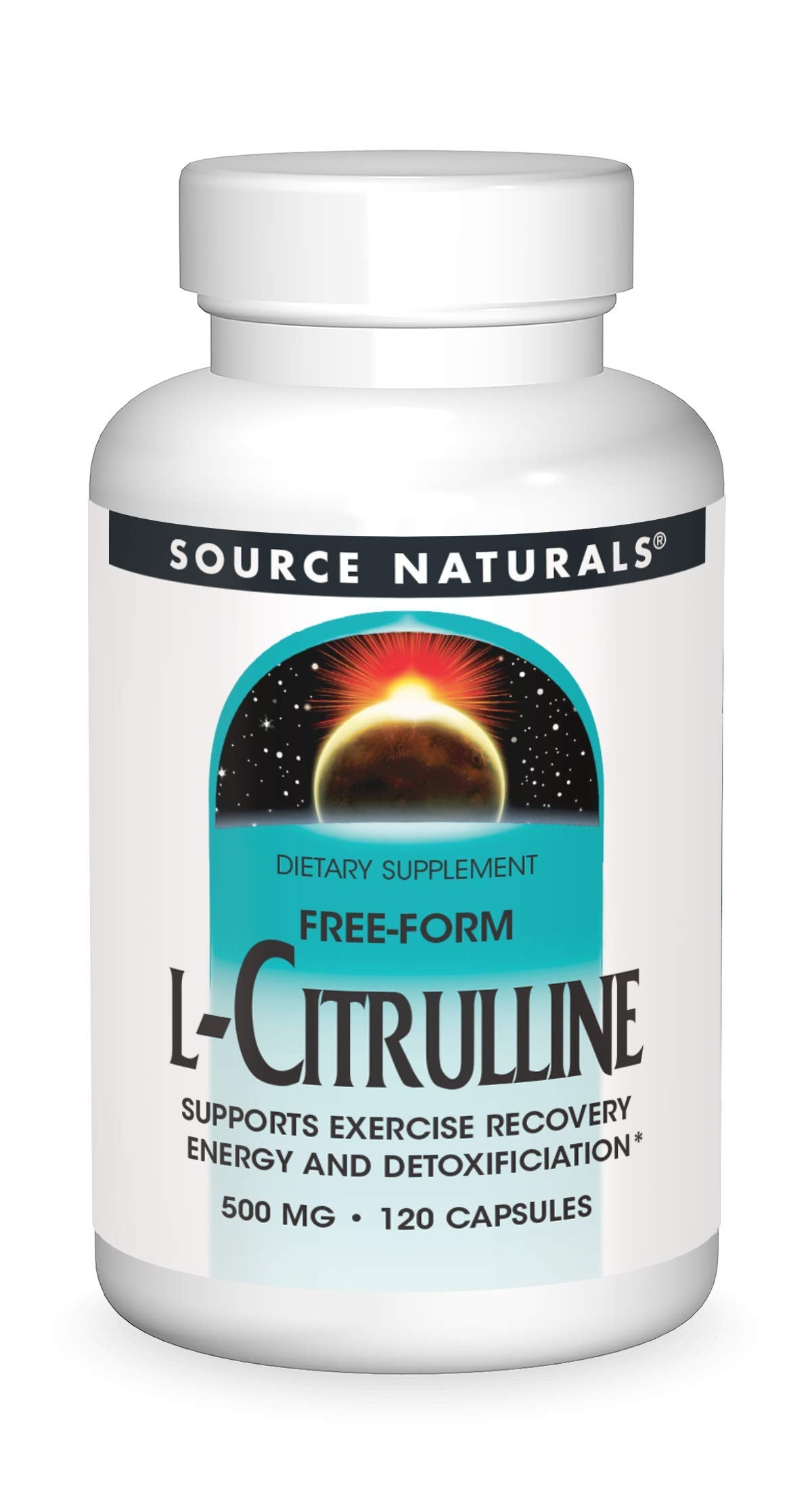 Source Naturals L-Citrulline — bouteille 120 gélules prête pour l’entraînement et la récupération.