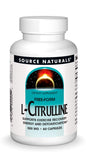 Source Naturals L-Citrulline bouteille sur étagère, soutien potentiel à la récupération.