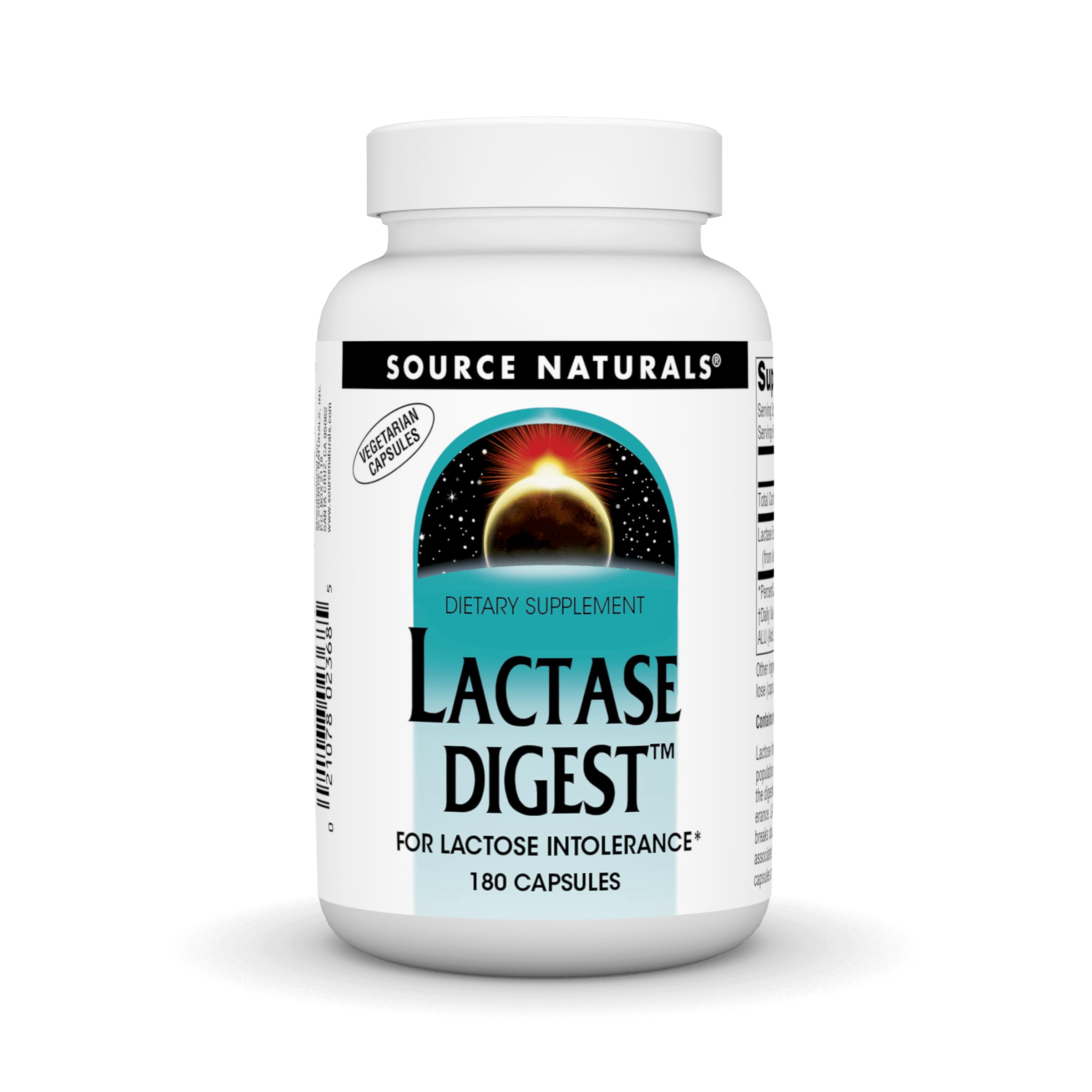 Source Naturals Lactase Digest, bouteille visible, soutien possible pour tolérer les produits laitiers.