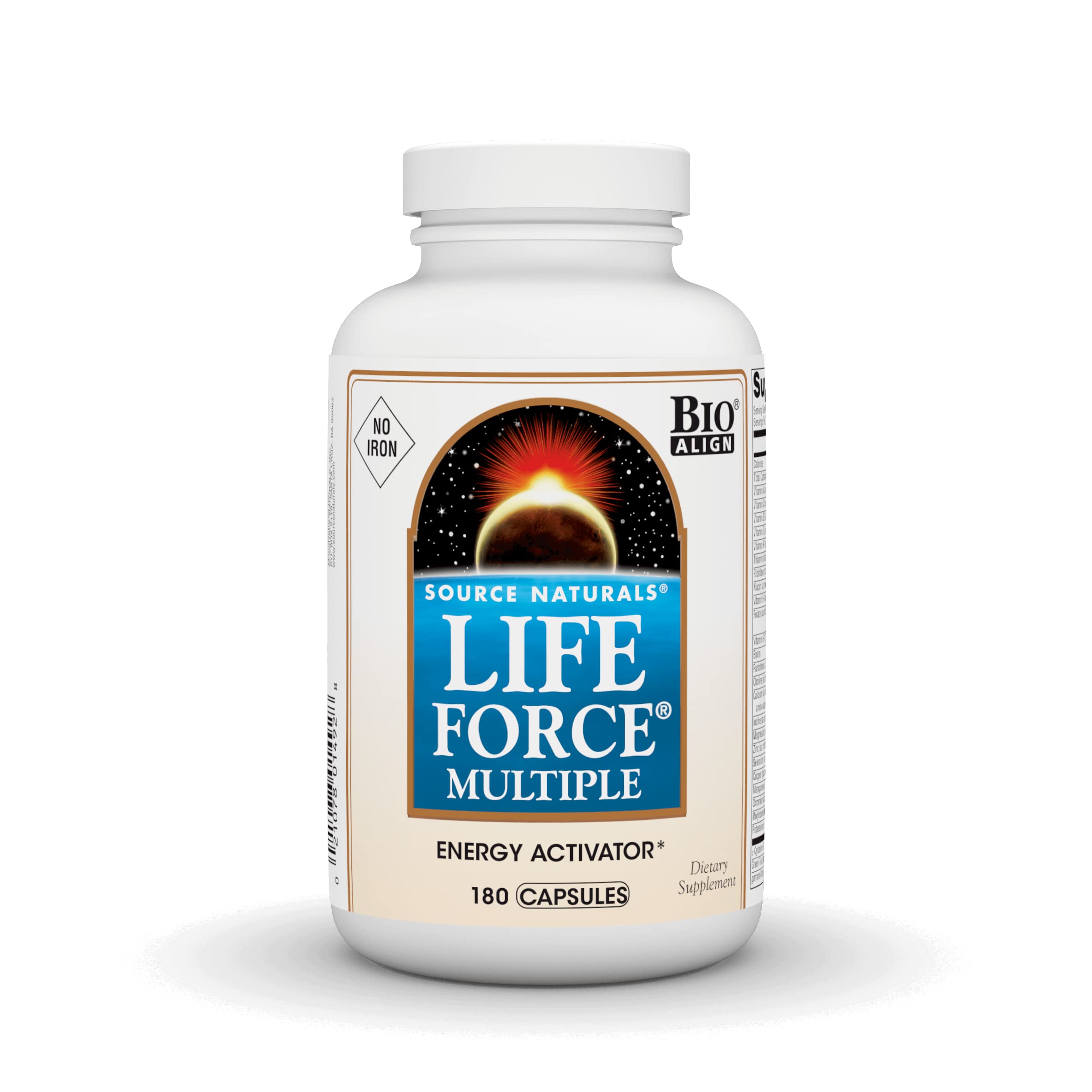 Source Naturals Life Force Multiples - bouteille et capsules, énergie durable au quotidien.
