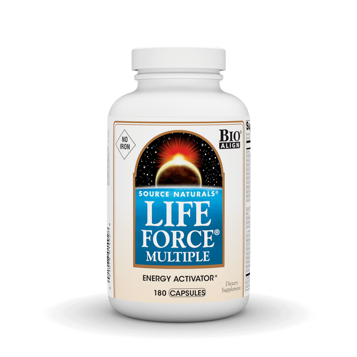 Source Naturals Life Force Multiples - bouteille et capsules, énergie durable au quotidien.