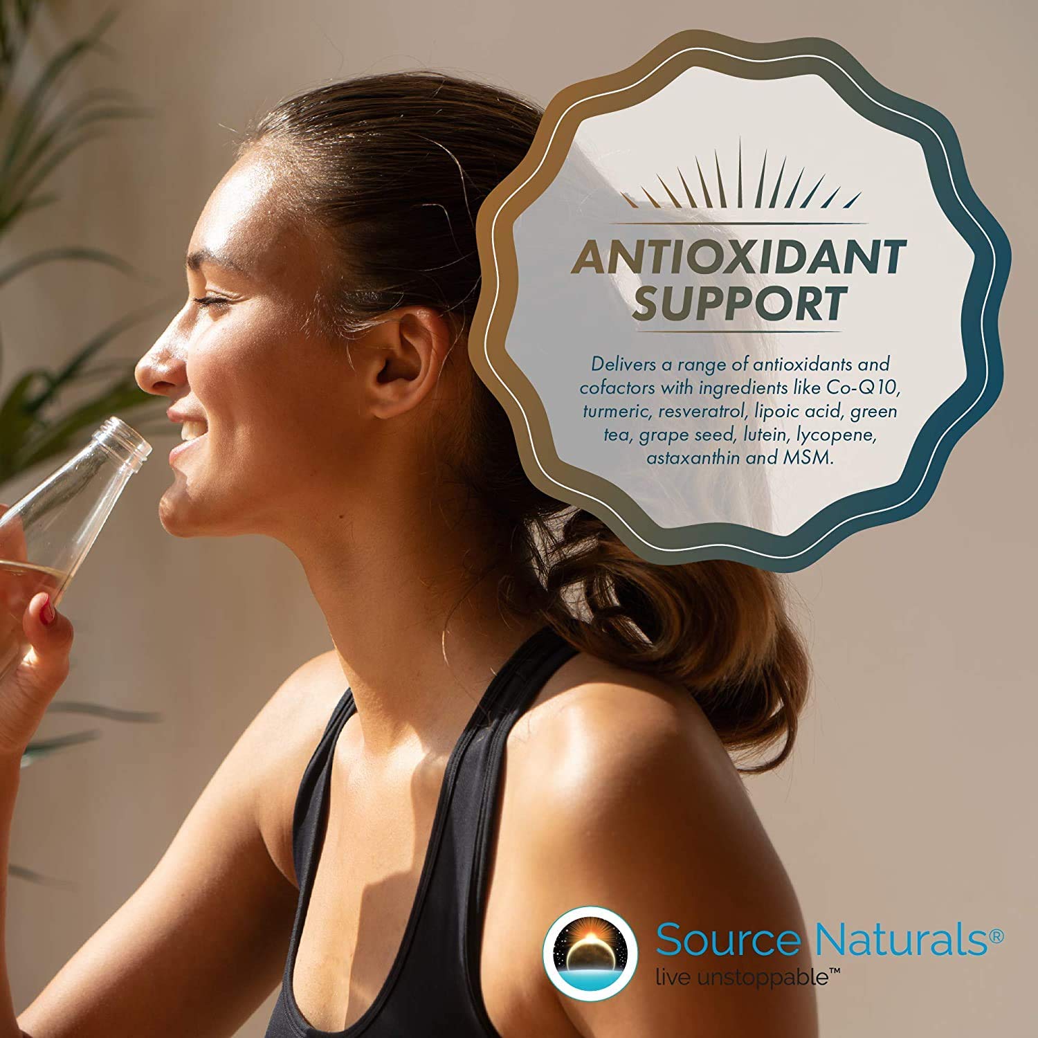 Source Naturals Life Force: tableau nutritionnel et antioxydants inclus.
