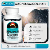 Source Naturals Magnésium Glycinate: image avec une boisson pour prise facile