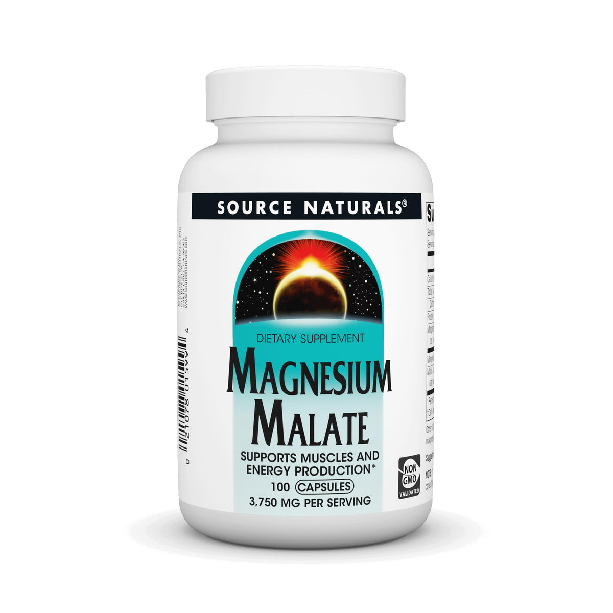 Source Naturals Magnésium Malate bouteille, soutien quotidien par absorption et utilisation pratique