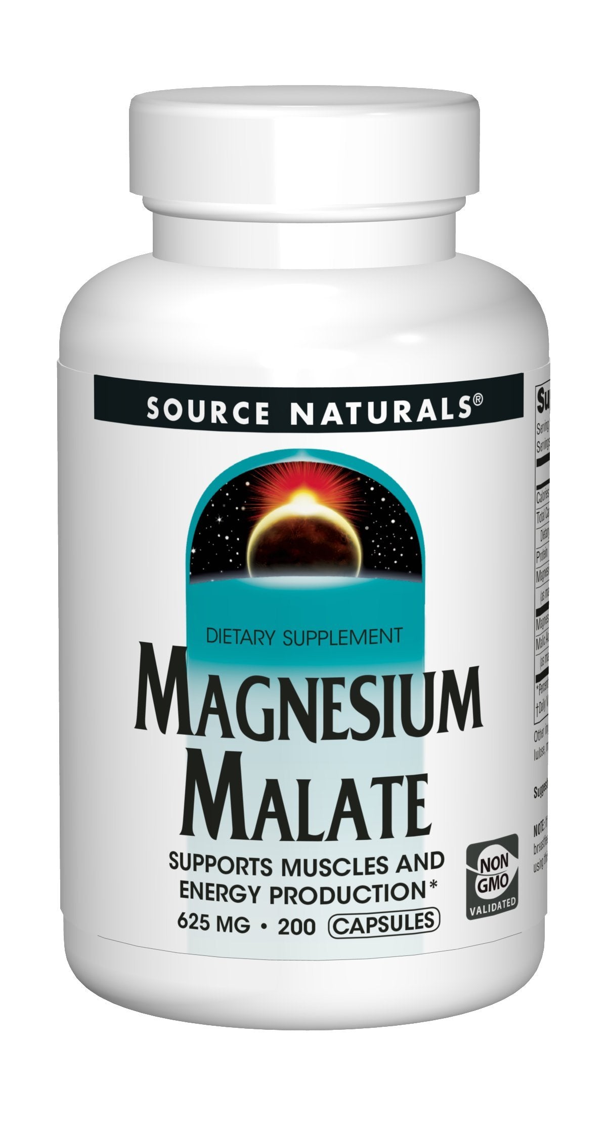 Source Naturals Magnésium Malate — capsules faciles à avaler pour soutenir l’énergie au quotidien.