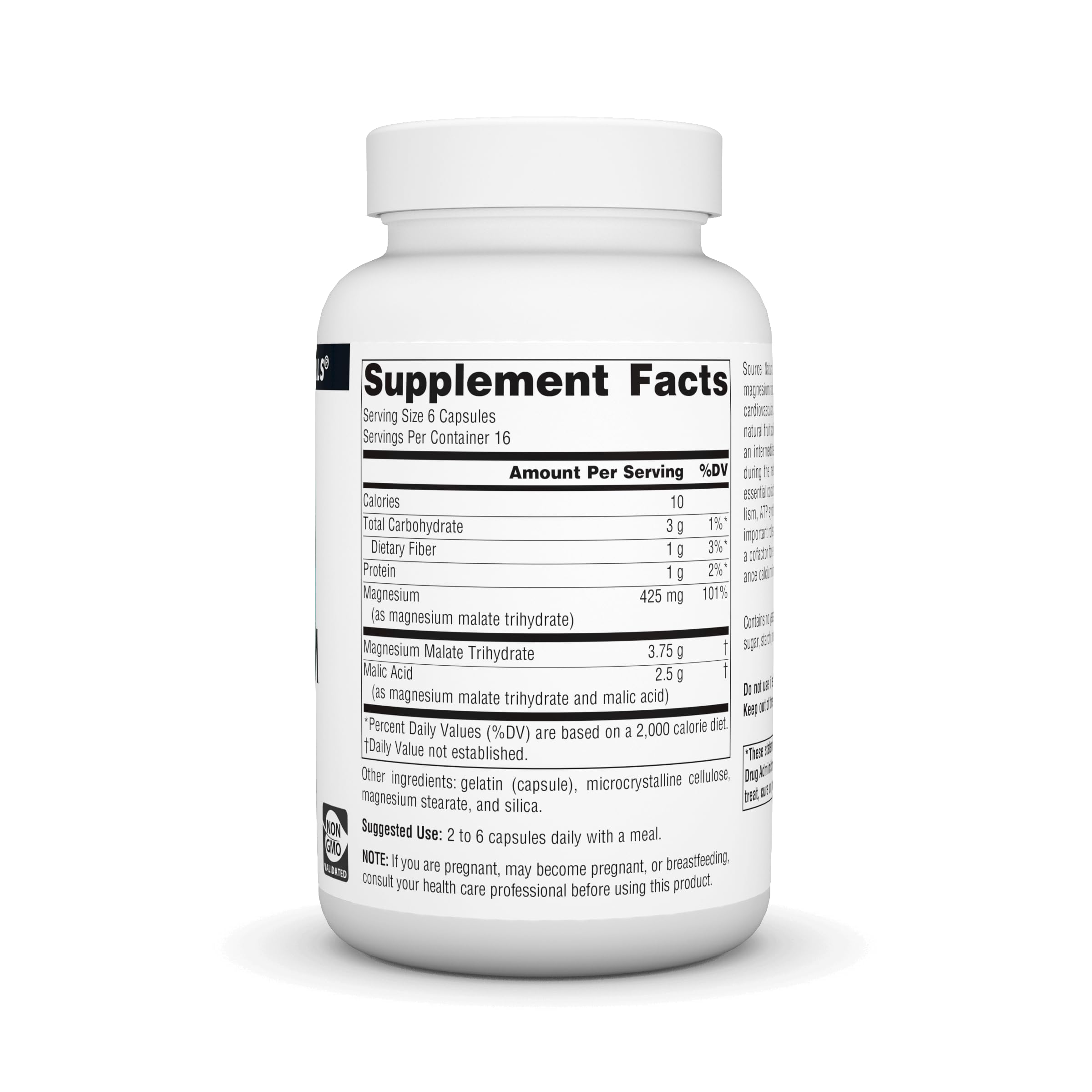 Source Naturals Magnésium Malate gélules, prise facile avec le repas