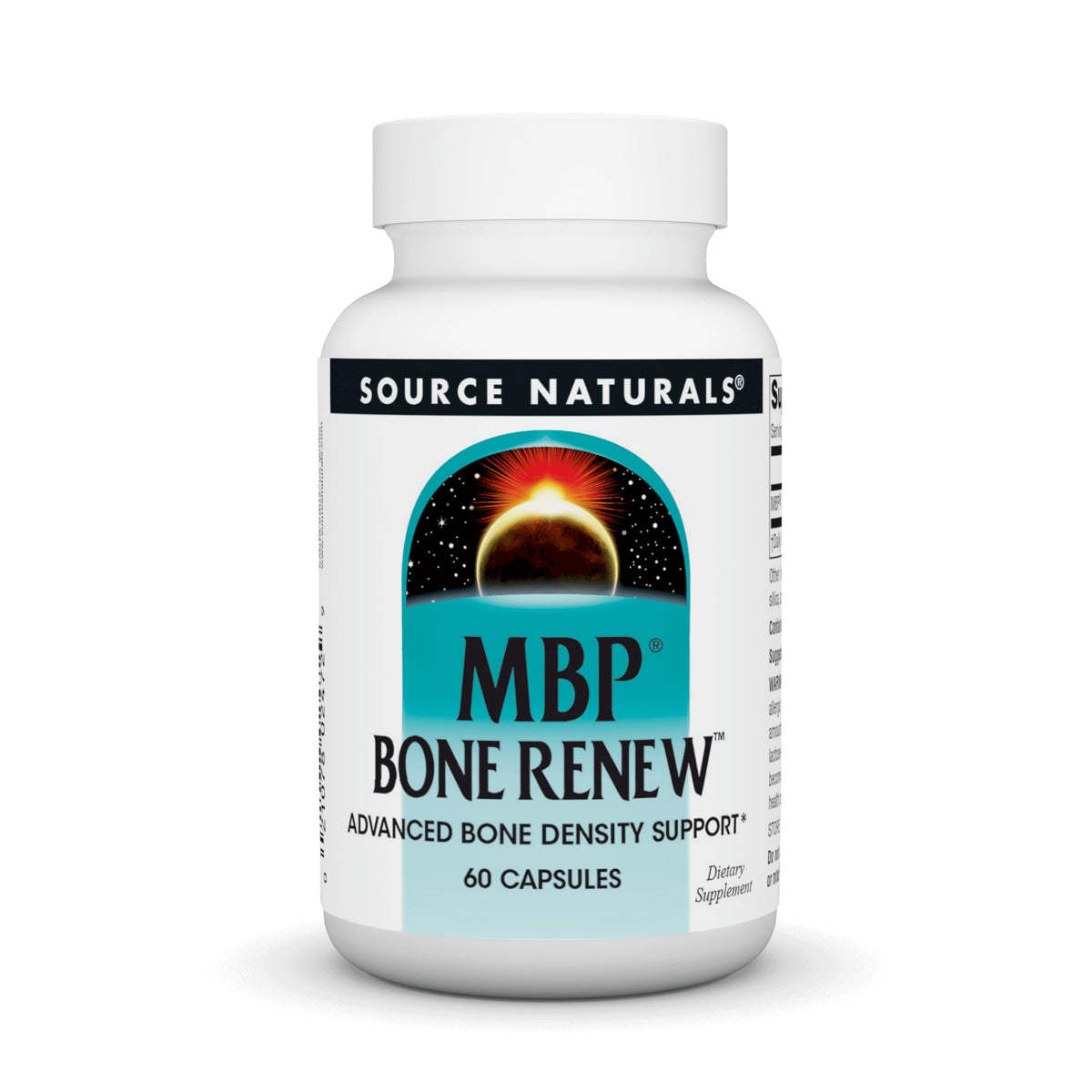 Source Naturals MBP Bone Renew — bouteille illustrant le potentiel soutien à la densité osseuse.