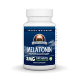 Source Naturals Mélatonine comprimés libération lente, cycle naturel du sommeil.