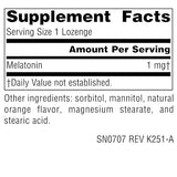 Pastilles orange Source Naturals Mélatonine sur emballage, aide possible au sommeil.