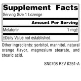 Pastilles orange Source Naturals Mélatonine, à laisser fondre lentement avant le coucher.