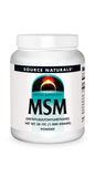 Source Naturals MSM poudre dans emballage pratique pour dosage facile.