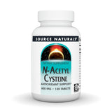 Source Naturals NAC 600 mg: bouteille montrant le flacon et soutien antioxydant potentiel.