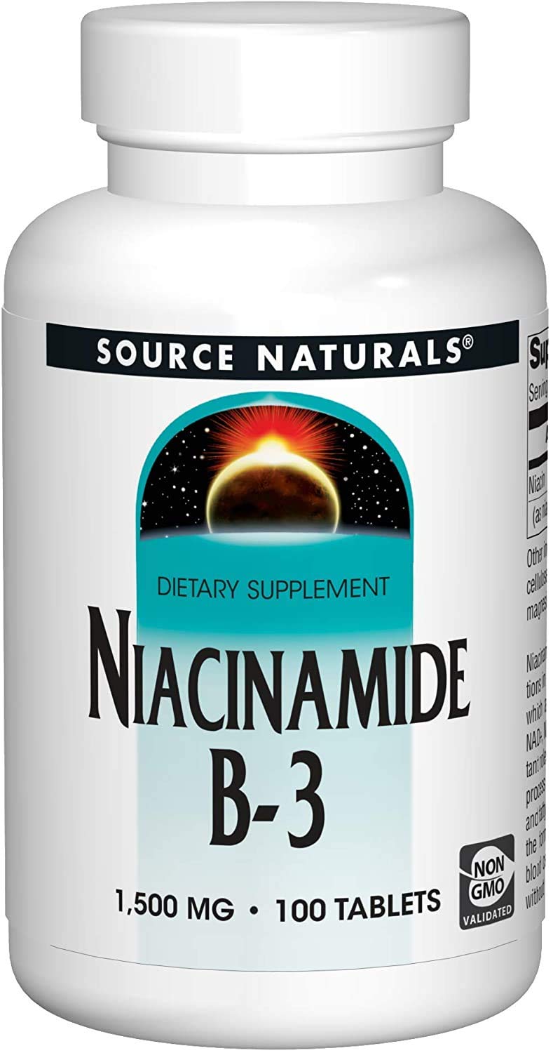 Source Naturals Niacinamide 1500 mg — bouteille: soutien potentiel au métabolisme quotidien
