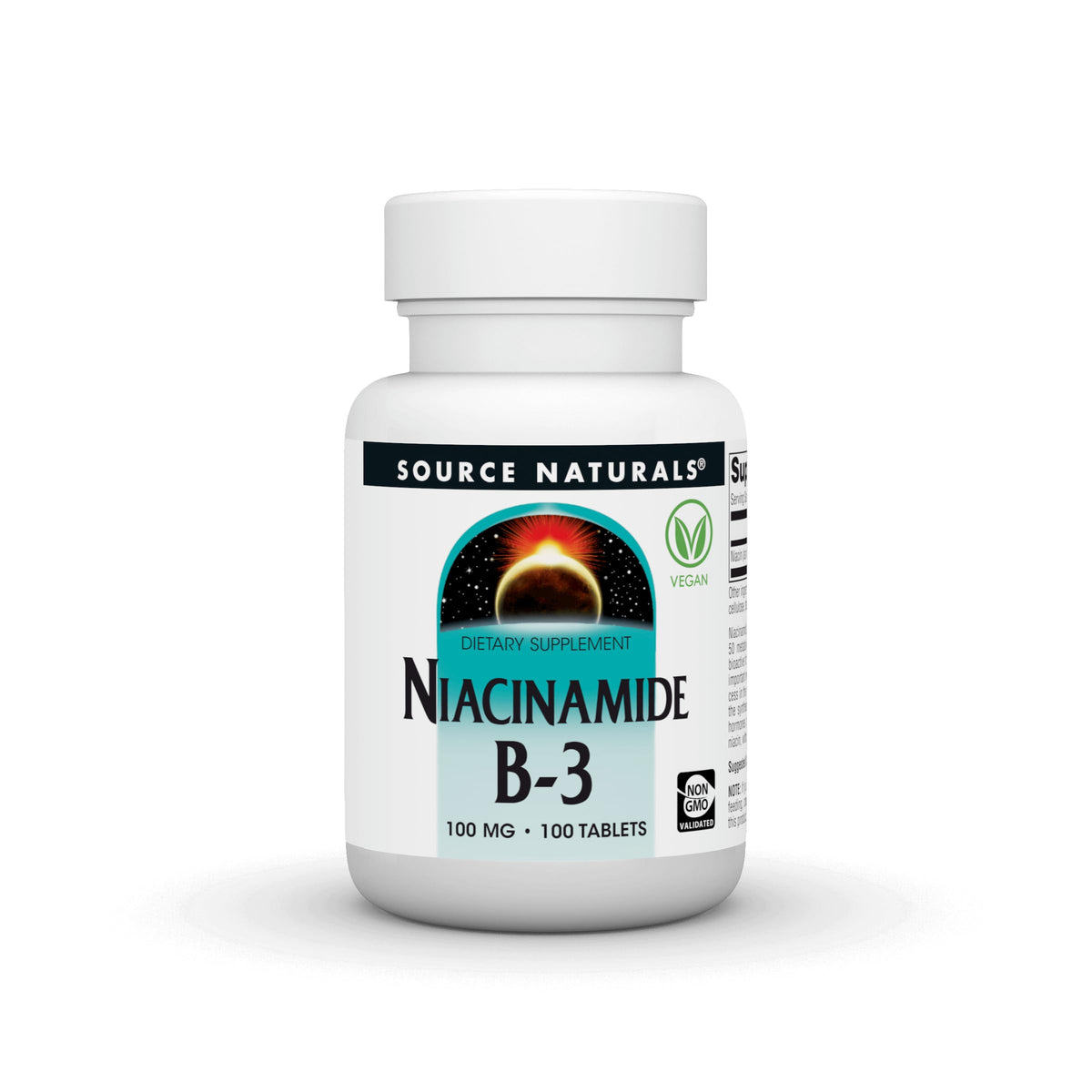Source Naturals Nicotinamide B-3 tablettes de 100 mg pour un usage quotidien