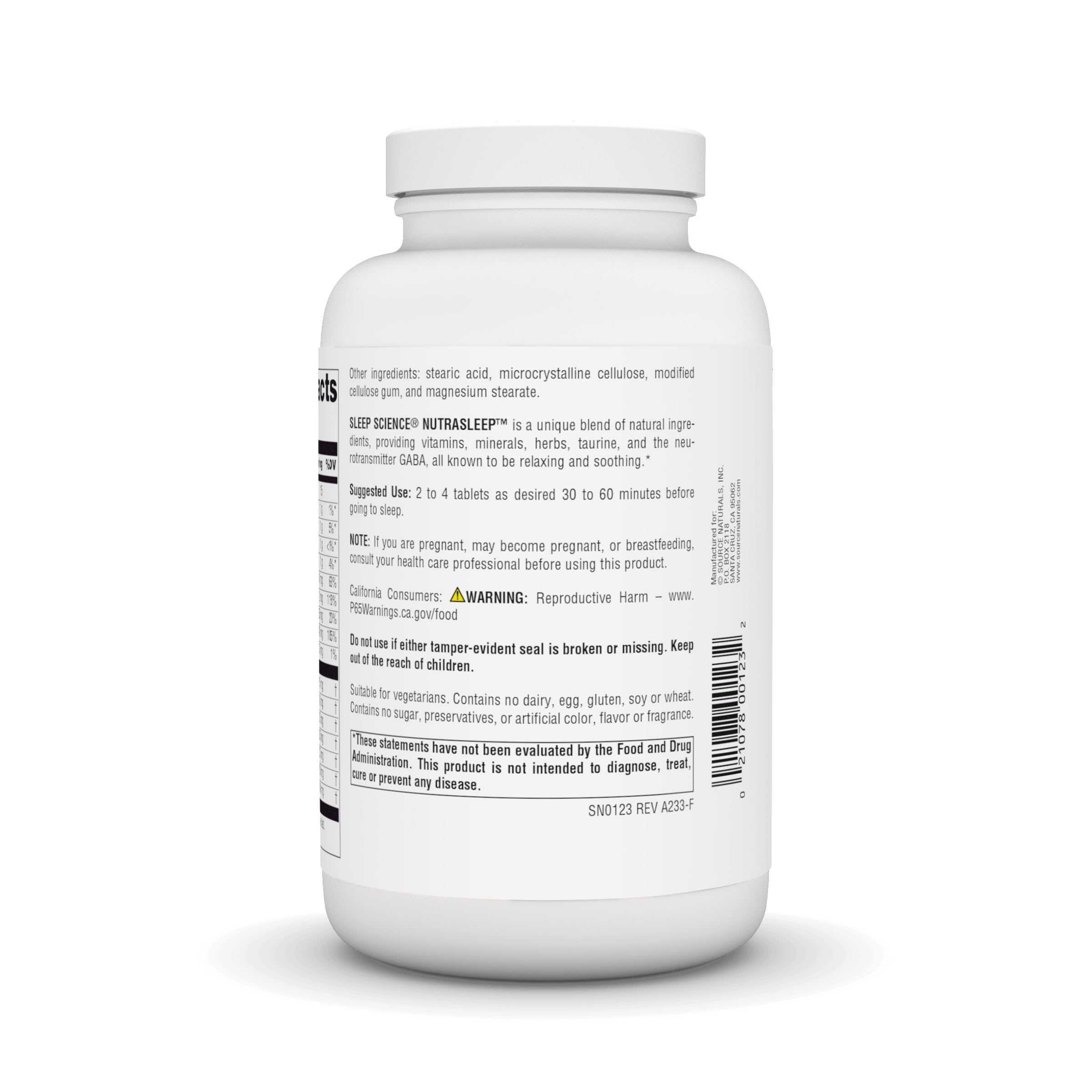 NutraSleep - Formule végétarienne sans mélatonine et sans allergènes communs.