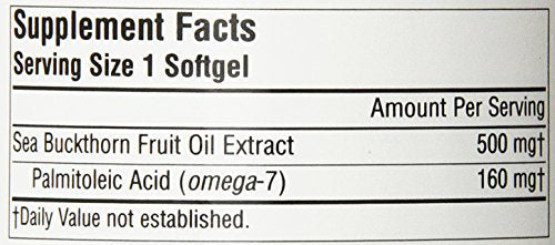 Source Naturals Omega-7: prise quotidienne avec repas sur l'emballage.