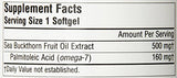 Source Naturals Omega-7: prise quotidienne avec repas sur l'emballage.