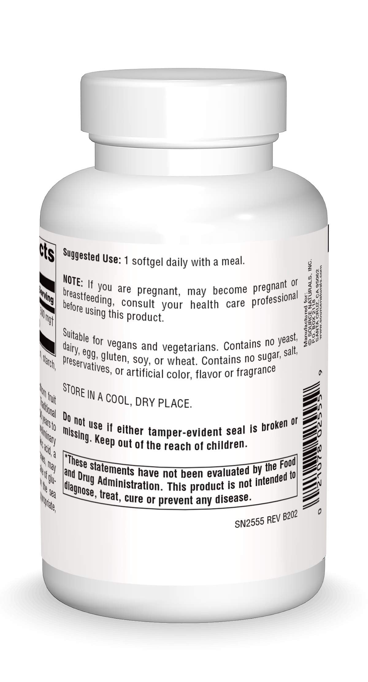 Source Naturals Omega-7: gélules véganes faciles à prendre avec repas.