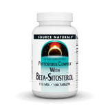 Source Naturals Phytosterol Complex sur la bouteille et l’étiquette, potentiel soutien au cholestérol sain.