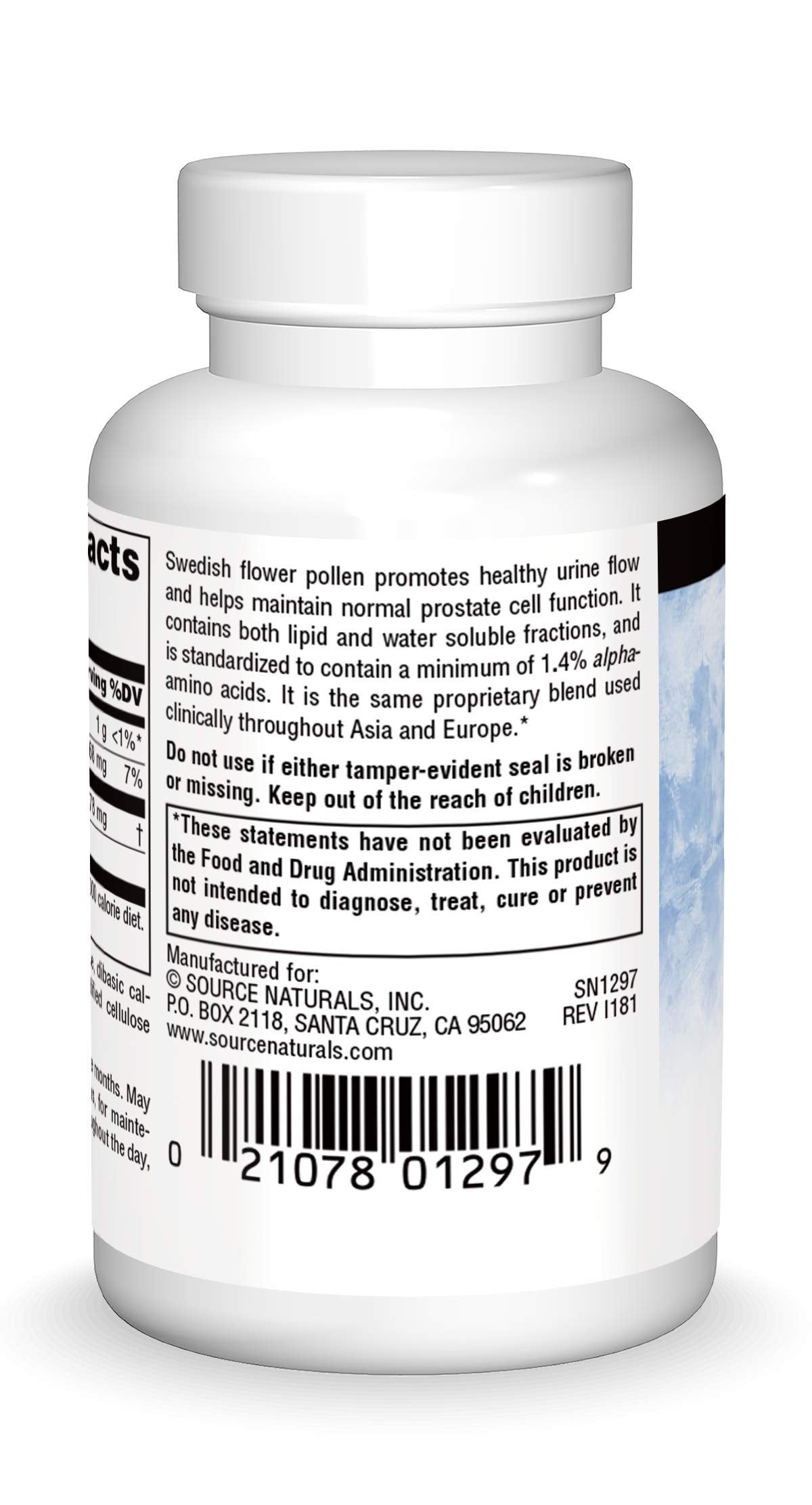 Etiquette Source Naturals sur l emballage donne le dosage et les conseils