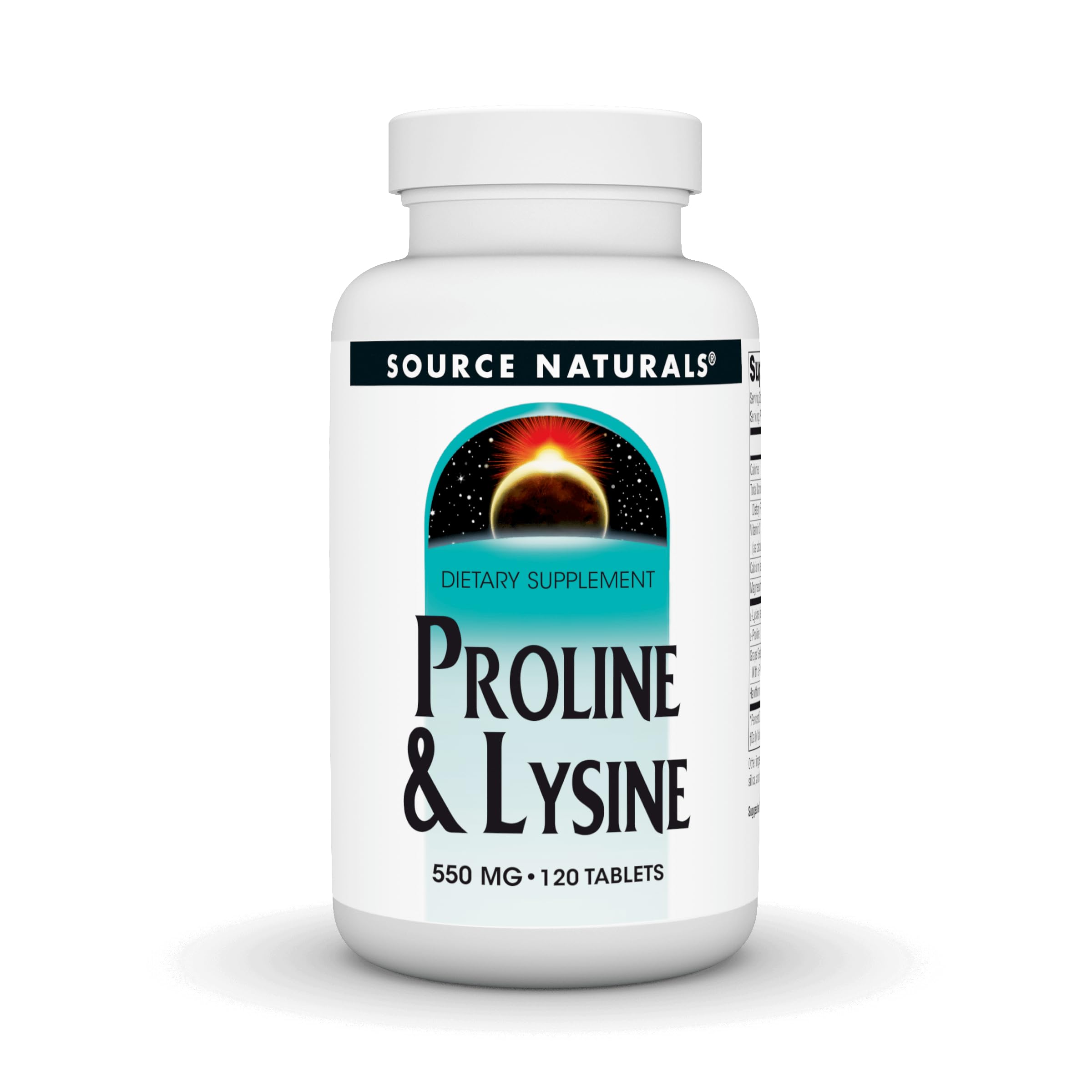 Source Naturals Proline et Lysine, bouteille - soutien potentiel de la synthèse des protéines.