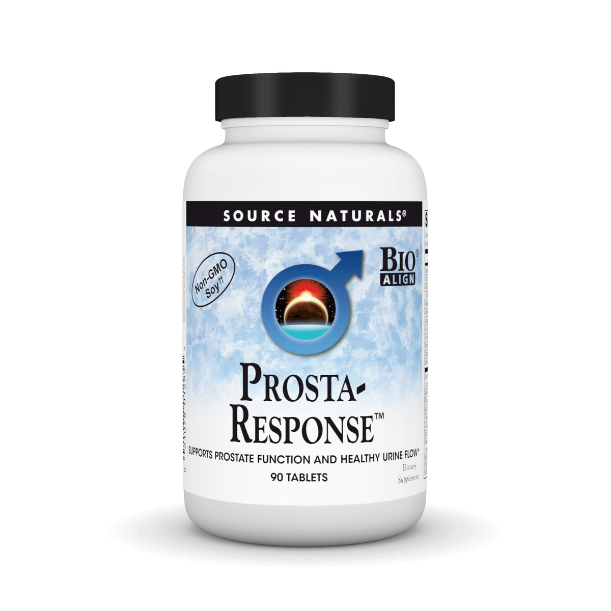 Source Naturals Prosta-Response — bouteille et étiquette visibles, soutien potentiel de la fonction prostatique.