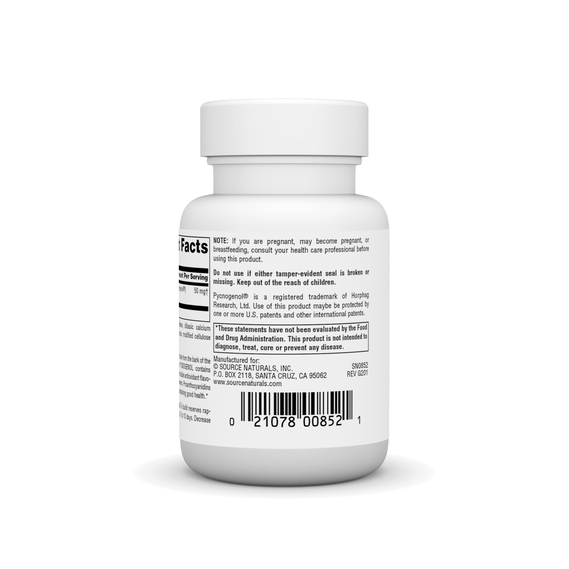Tablettes Pycnogenol 50 mg, prise facile et dose pratique.