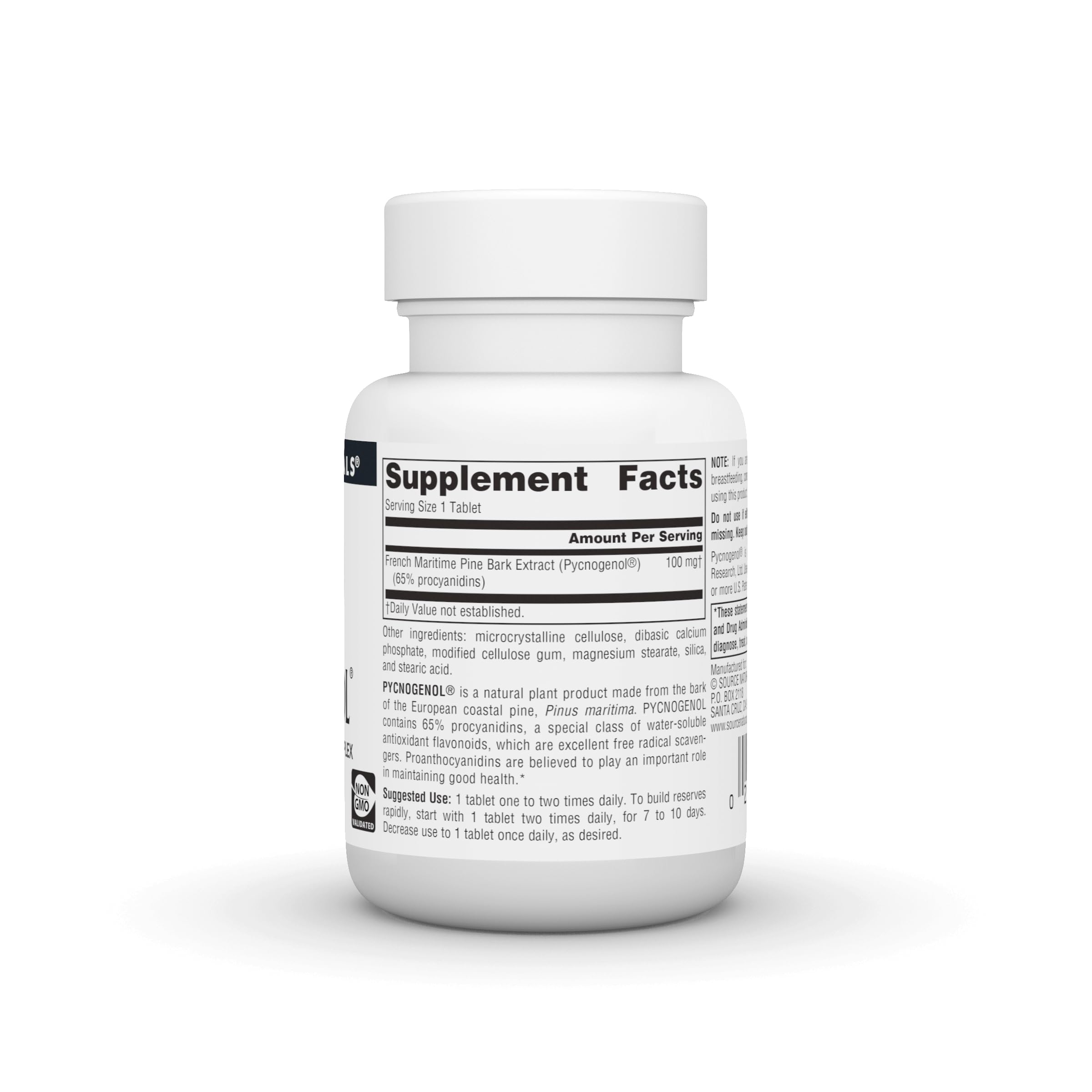 Détail impression Procyanidines 65%, composant clé du complément Pycnogenol.