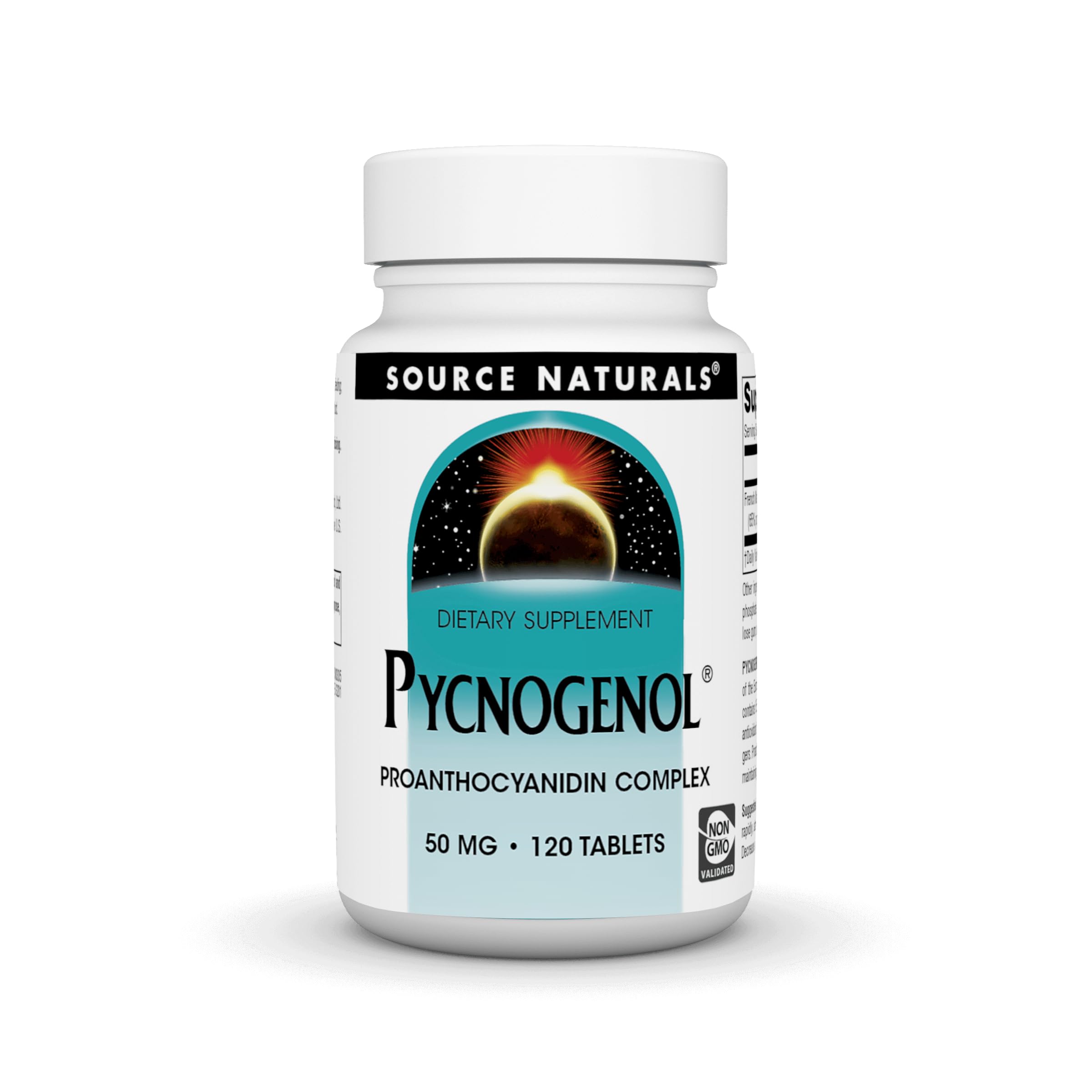 Source Naturals Pycnogenol-bouteille 120 comprimés, utilisation quotidienne potentielle.