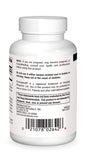 Étiquette Source Naturals Pycnogenol sur la bouteille, lisible et informative.