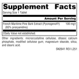 Comprimés Pycnogenol Source Naturals, dosage quotidien facile à intégrer.