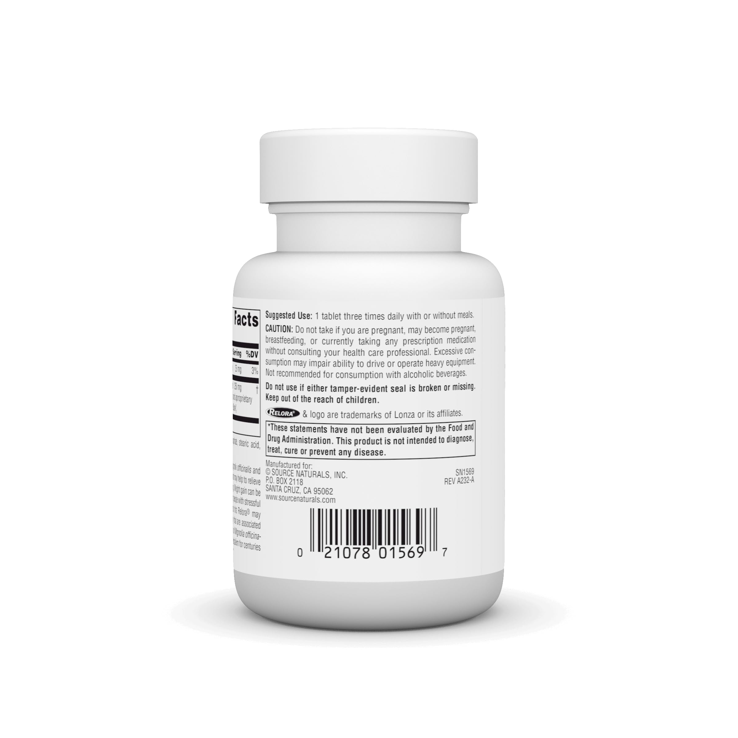Source Naturals Relora, comprimés faciles à prendre, soutien potentiel à la détente musculaire.
