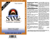 Source Naturals SAMe, comprimés végétariens sans allergènes, adapté à divers régimes.