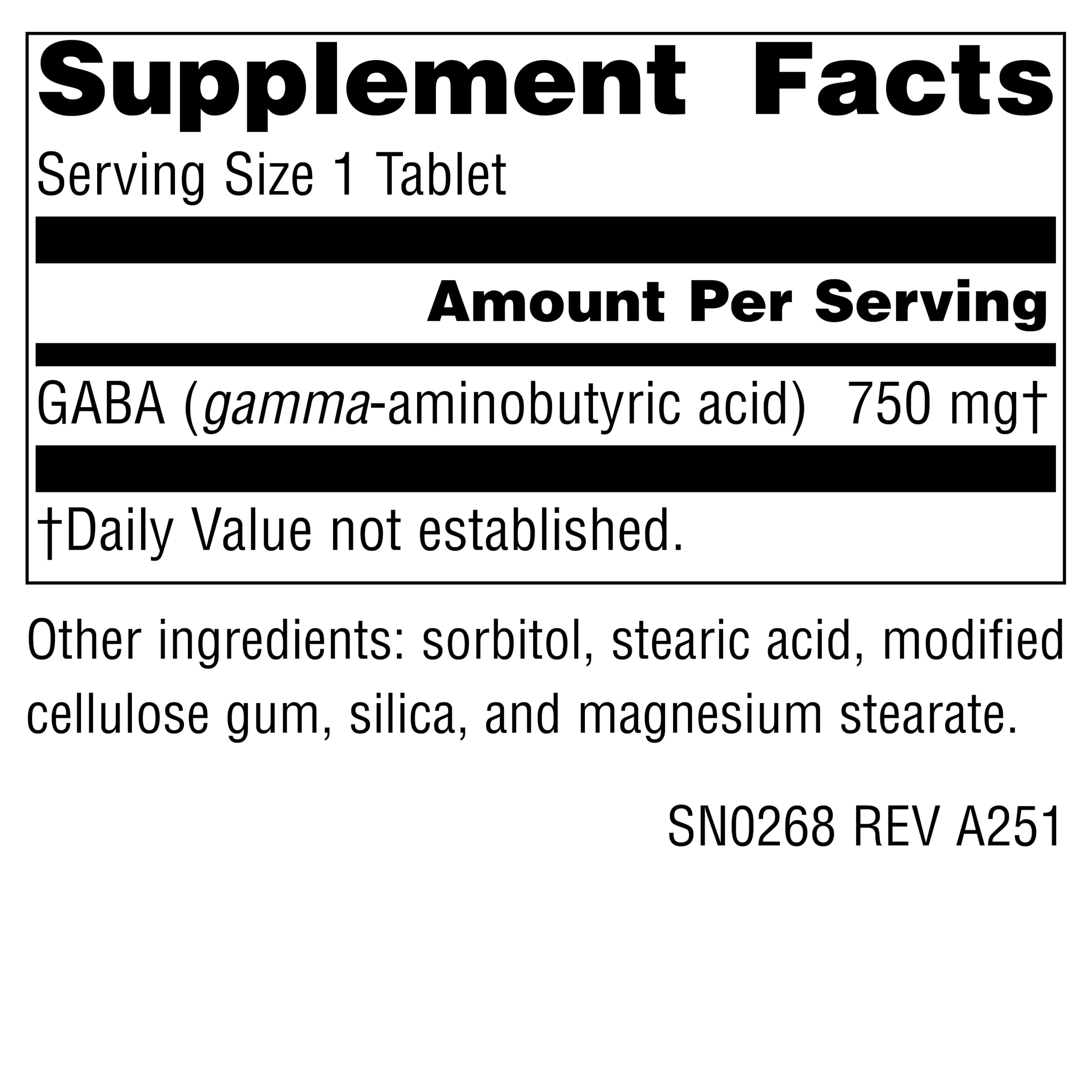 Source Naturals Serene Science GABA - dose quotidienne facile à prendre.