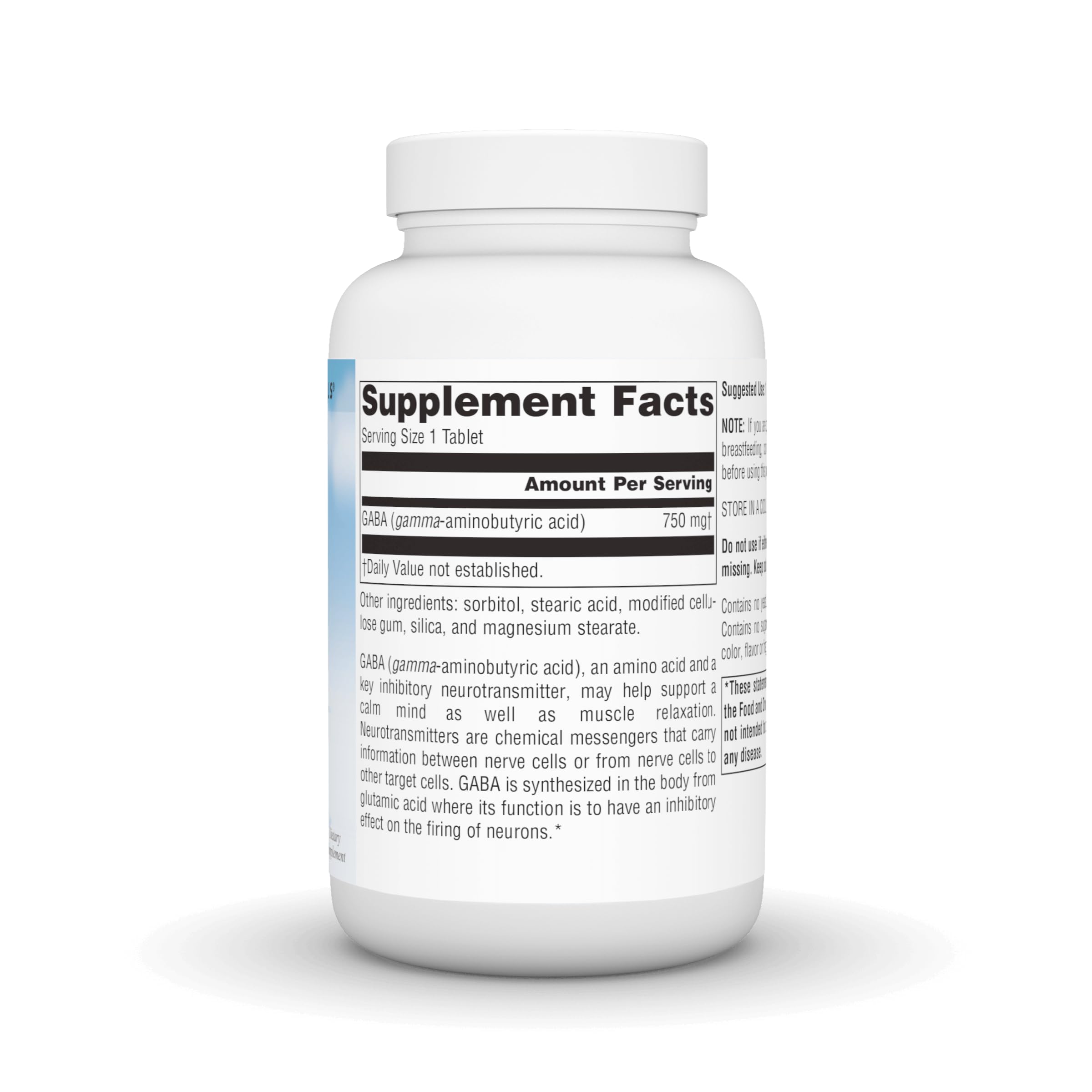 Source Naturals Serene Science GABA - comprimés visibles pour une routine quotidienne de calme.