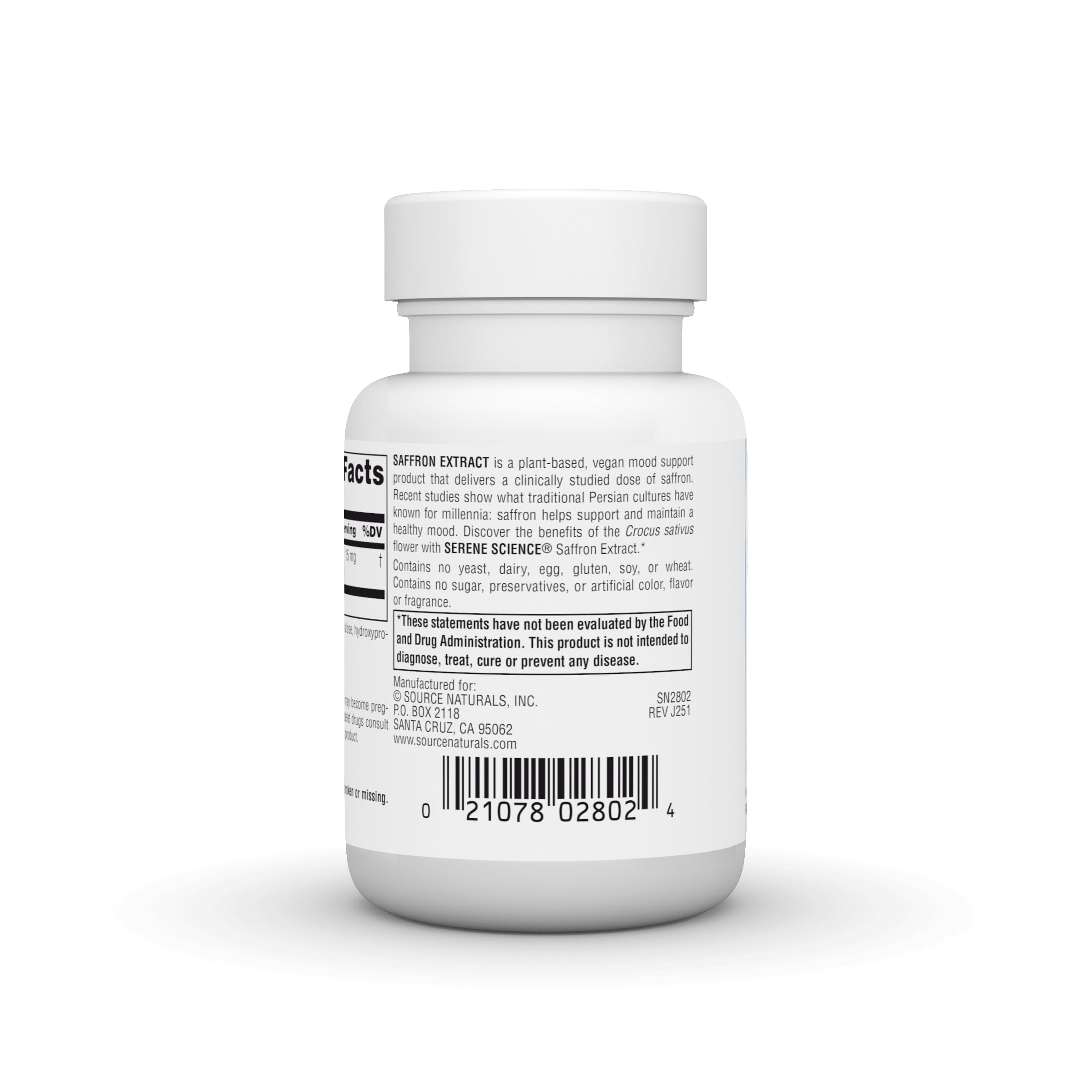 Source Naturals Serene Science Safran Extrait dosage : indication simple pour le deuxième prise