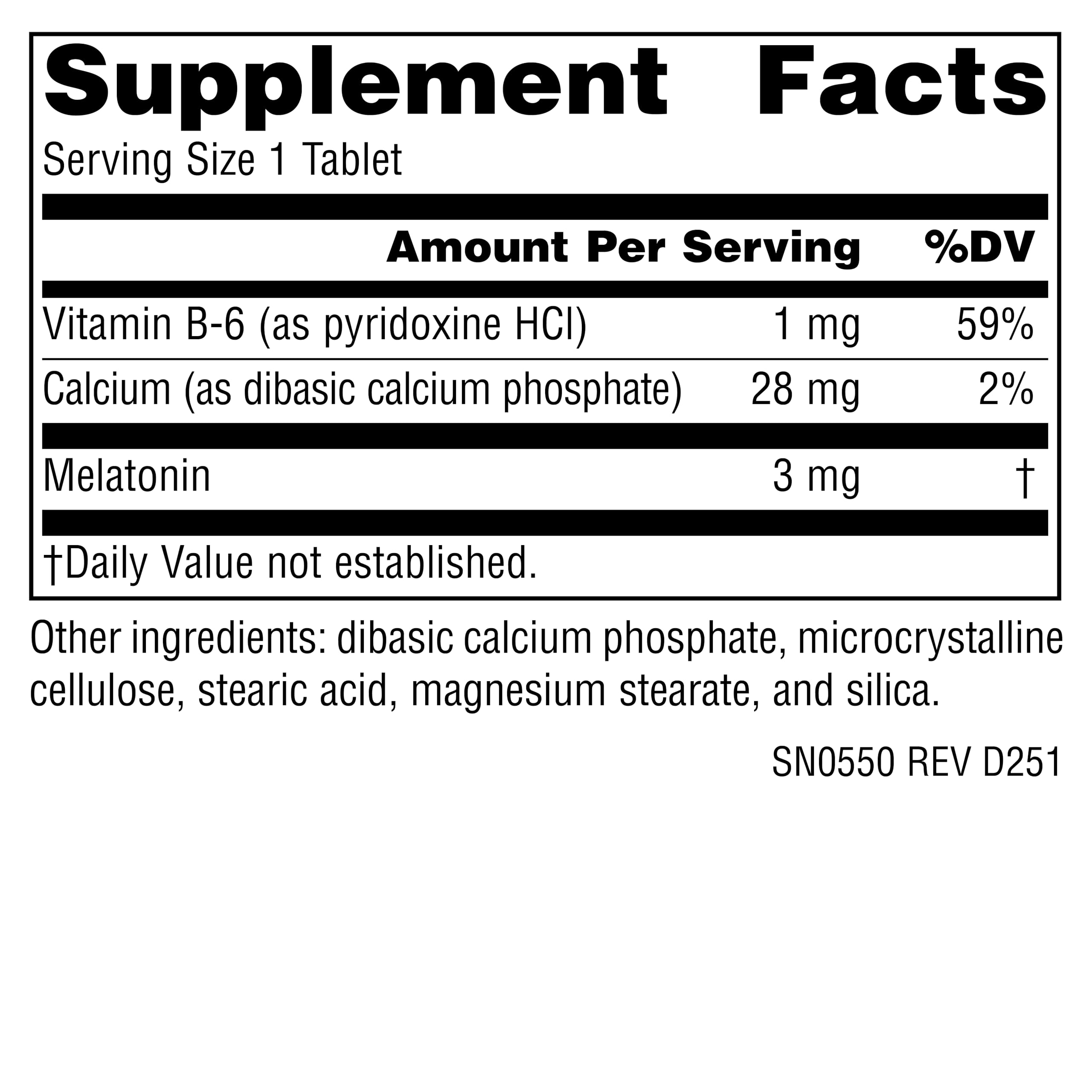 Source Naturals Sleep Science Mélatonine, emballage prêt à être utilisé avant le coucher.
