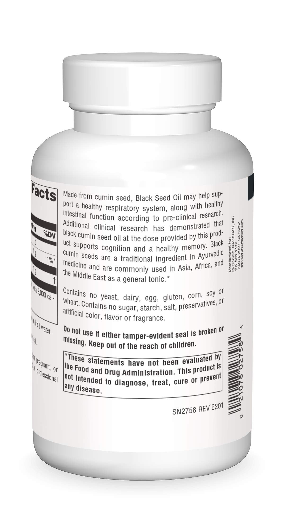 Gélules molles Source Naturals au cumin noir, format pratique