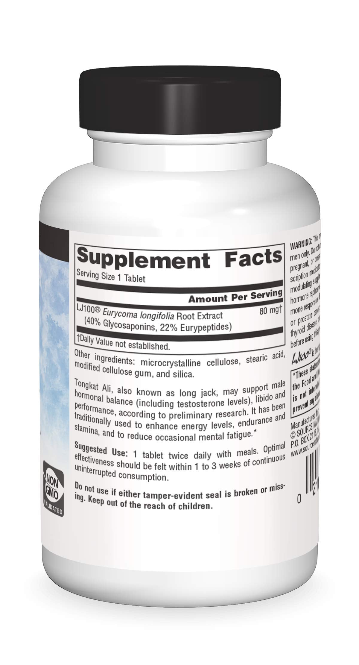 Source Naturals Tongkat Ali – capsules en gros plan, énergie soutenue possible