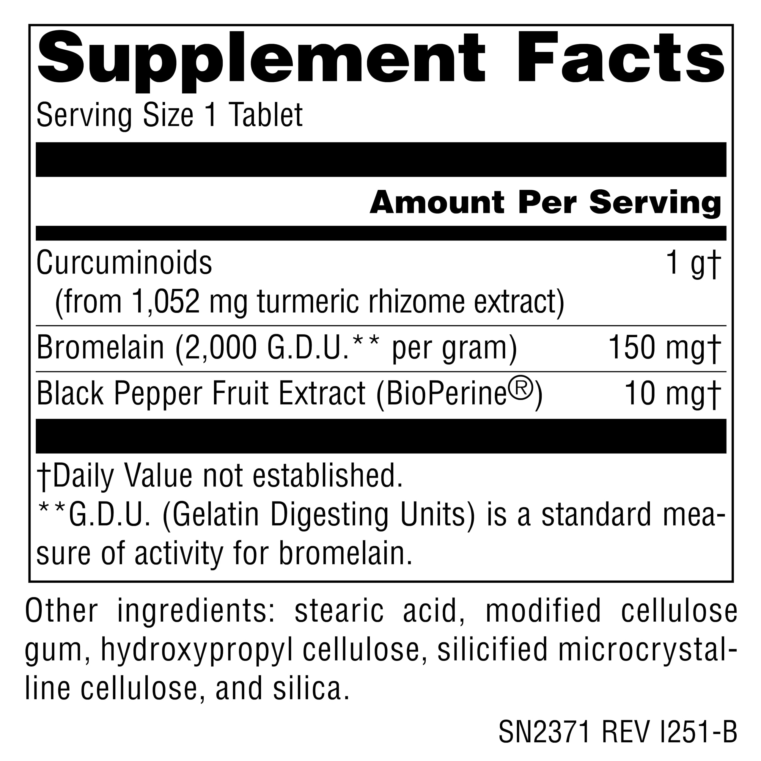 Source Naturals Turmeric 1000, emballage: étiquette informative
