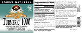 Source Naturals Turmeric 1000, utilisation quotidienne: comprimé facile à avaler avec repas