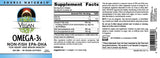 Source Naturals Vegan Omega3s, ingrédients visibles et fabrication conforme.