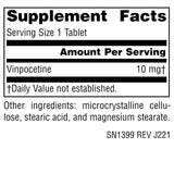 Source Naturals Vinpocetine Tablettes, bouteille capuchon brillant, évoque la facilité d’utilisation.