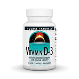 Source Naturals Vitamine D-3, bouteille 1000 UI, soutien des os.