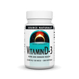 Source Naturals Vitamine D-3 – bouteille avec capsules molles pour soutenir les os.