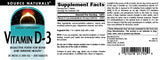 Source Naturals Vitamine D-3, sans allergènes, capsules faciles à avaler.